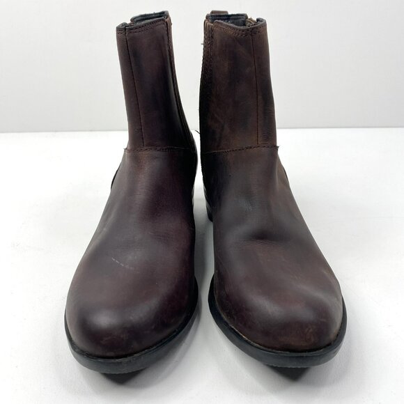 Sorel Boots Womens Size 7 Lolla Chelsea Ankle Booties Brown Leather Pull On - Picture 2 of 7